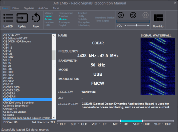 logiciel signal radio artemis